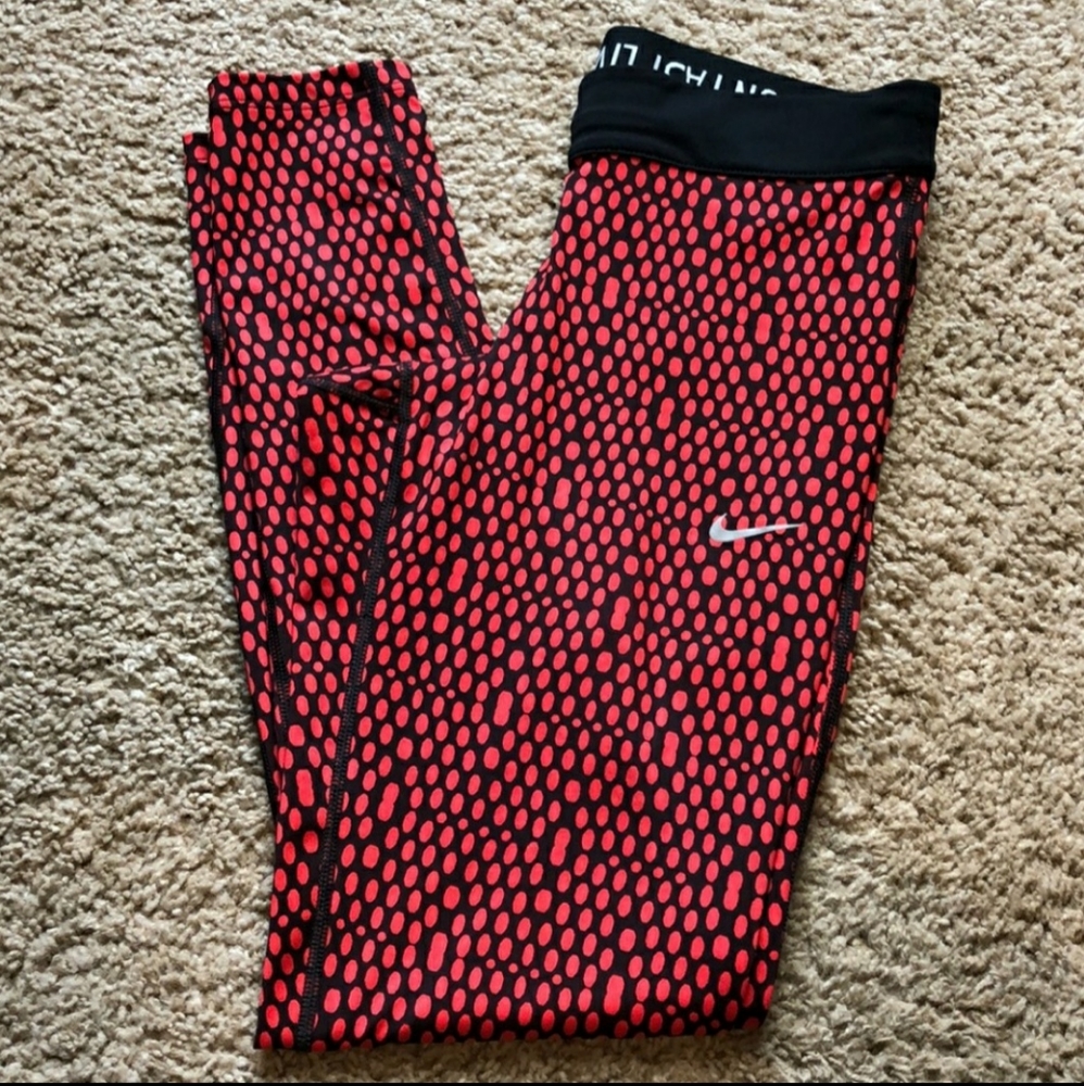 Nike Dri Fit Black and Red running pants